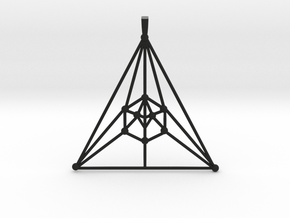 Icosahedron Pendant in Black Smooth Versatile Plastic