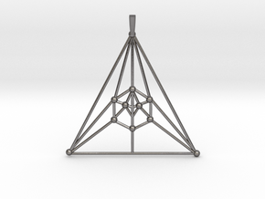 Icosahedron Pendant in Processed Stainless Steel 316L (BJT)