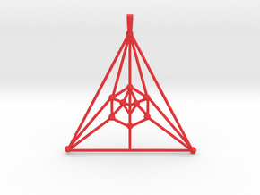 Icosahedron Pendant in Red Smooth Versatile Plastic