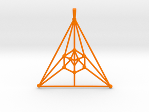 Icosahedron Pendant in Orange Smooth Versatile Plastic