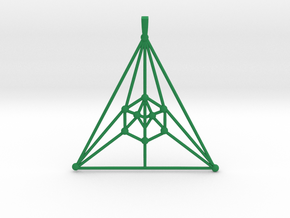 Icosahedron Pendant in Green Smooth Versatile Plastic
