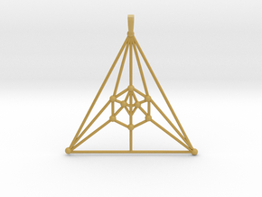 Icosahedron Pendant in Tan Fine Detail Plastic
