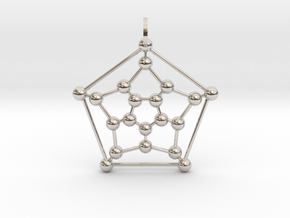 Dodecahedron Pendant in Rhodium Plated Brass