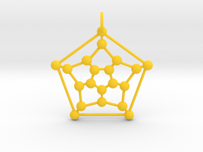 Dodecahedron Pendant in Yellow Smooth Versatile Plastic
