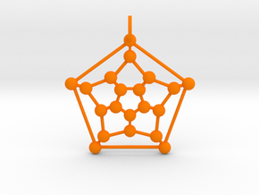 Dodecahedron Pendant in Orange Smooth Versatile Plastic