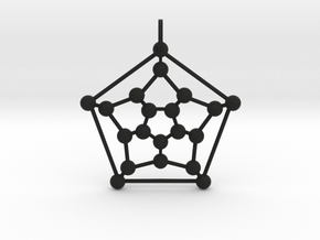 Dodecahedron Pendant in Black Natural TPE (SLS)