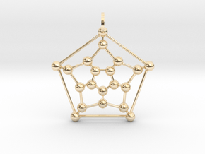 Dodecahedron Pendant in 9K Yellow Gold 