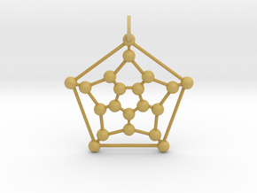 Dodecahedron Pendant in Tan Fine Detail Plastic