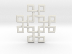 Sq. Knots Pendant in White Natural Versatile Plastic