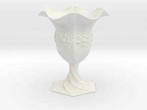 Cup Vase  in White Natural Versatile Plastic