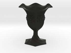 Cup Vase  in Black Smooth PA12