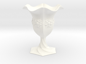 Cup Vase  in White Smooth Versatile Plastic