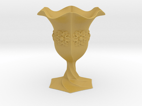 Cup Vase  in Tan Fine Detail Plastic