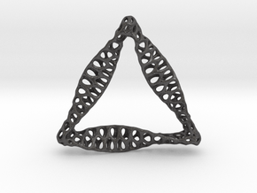 Triangular Pendant in Dark Gray PA12 Glass Beads