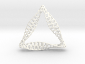 Triangular Pendant in White Smooth Versatile Plastic