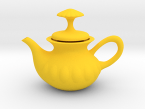 Decorative Teapot in Yellow Smooth Versatile Plastic