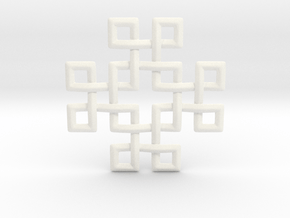 Sq. Knots Pendant in White Smooth Versatile Plastic
