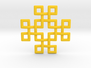 Sq. Knots Pendant in Yellow Smooth Versatile Plastic