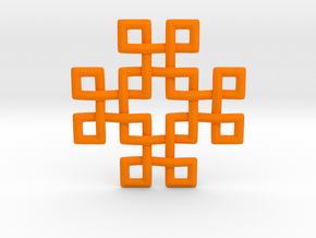 Sq. Knots Pendant in Orange Smooth Versatile Plastic