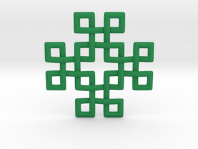 Sq. Knots Pendant in Green Smooth Versatile Plastic