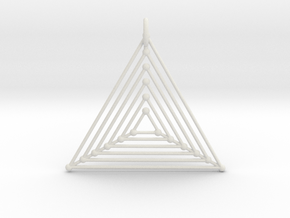 Nested Triangles Pendant in White Natural Versatile Plastic