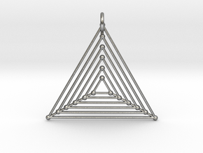 Nested Triangles Pendant in Natural Silver
