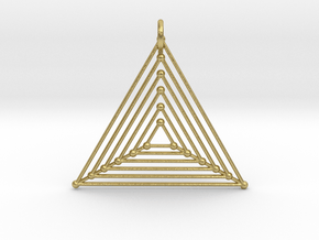 Nested Triangles Pendant in Natural Brass