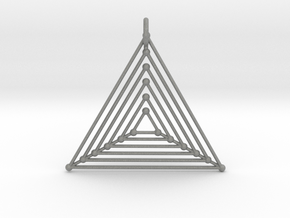 Nested Triangles Pendant in Gray PA12