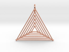 Nested Triangles Pendant in Natural Copper