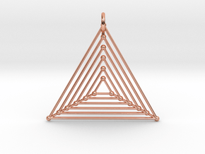 Nested Triangles Pendant in Polished Copper