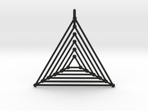 Nested Triangles Pendant in Black Smooth Versatile Plastic