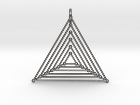 Nested Triangles Pendant in Processed Stainless Steel 316L (BJT)