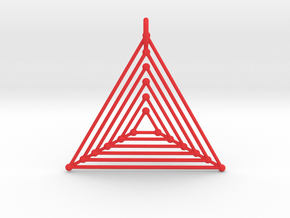 Nested Triangles Pendant in Red Smooth Versatile Plastic