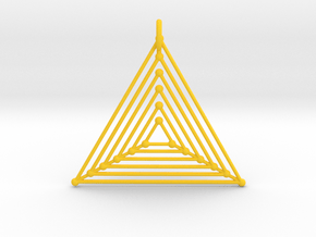 Nested Triangles Pendant in Yellow Smooth Versatile Plastic