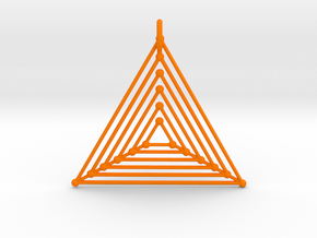 Nested Triangles Pendant in Orange Smooth Versatile Plastic