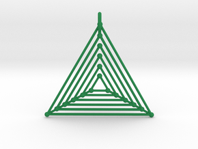 Nested Triangles Pendant in Green Smooth Versatile Plastic