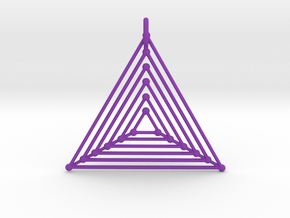 Nested Triangles Pendant in Purple Smooth Versatile Plastic