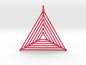 Nested Triangles Pendant in Pink Smooth Versatile Plastic