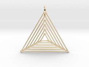 Nested Triangles Pendant in 9K Yellow Gold 