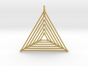 Nested Triangles Pendant in Tan Fine Detail Plastic