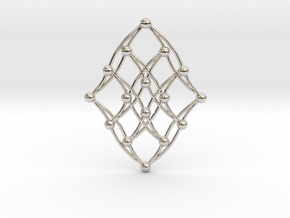 Hasse D. Pendant in Rhodium Plated Brass