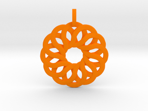 Rosette Pendant in Orange Smooth Versatile Plastic