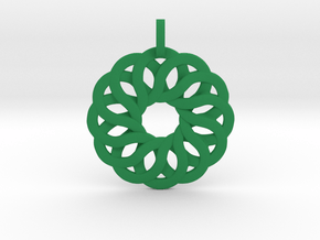 Rosette Pendant in Green Smooth Versatile Plastic