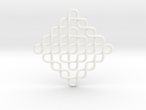 Endless Knot Pendant in White Smooth Versatile Plastic