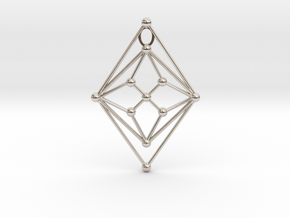 GH Pendant in Rhodium Plated Brass