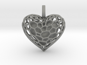 Inner Heart Pendant in Gray PA12 Glass Beads