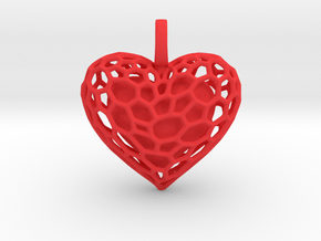 Inner Heart Pendant in Red Smooth Versatile Plastic