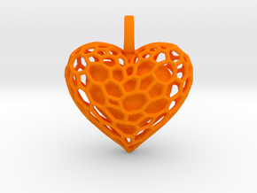 Inner Heart Pendant in Orange Smooth Versatile Plastic