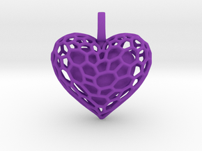 Inner Heart Pendant in Purple Smooth Versatile Plastic