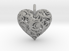 Filigree Heart Pendant in Aluminum